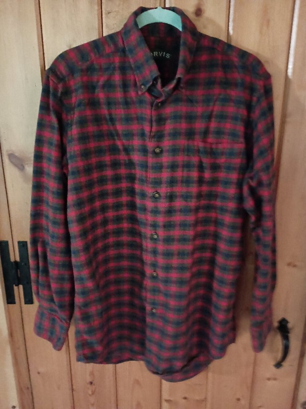 Orvis men's Plaid red flannel shirt medium